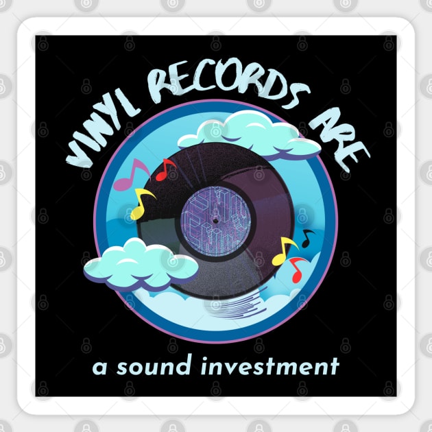 Vinyl Records Are A Sound Investment Sticker by Kenny The Bartender's Tee Emporium